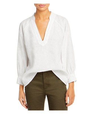 

JOIE Женская белая блузка с манжетами и V-образным вырезом для работы, Белый