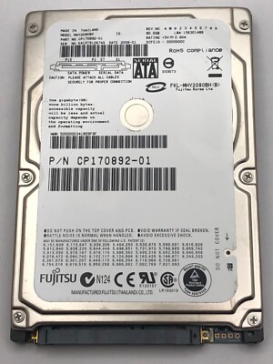 Fujitsu MHY2080BH 80GB 5400 RPM Laptop SATA HARD DRIVE