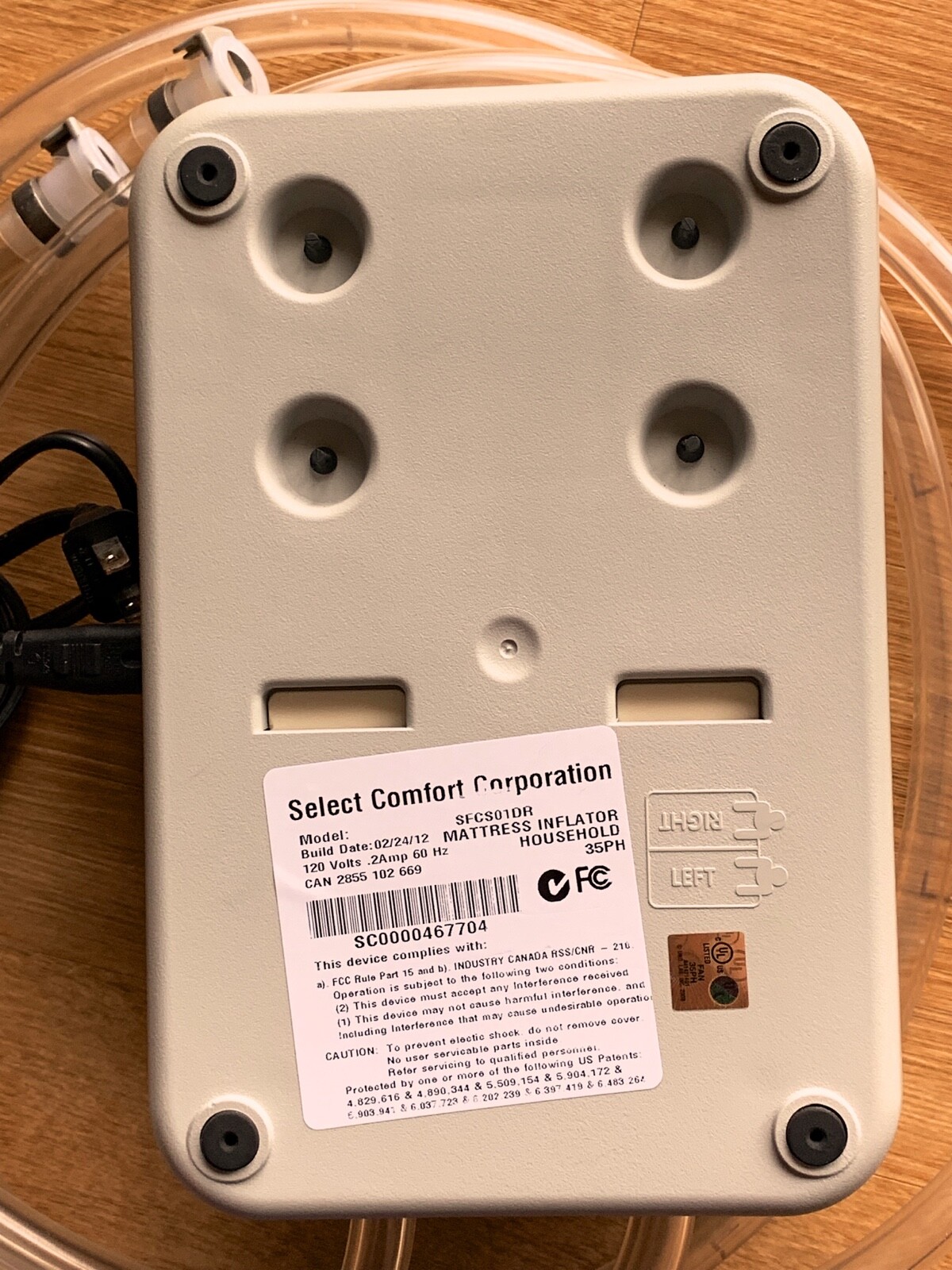 Select Comfort Sleep Number Bed - Air Bed Pump - Dual Chamber - Queen/King