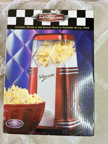 Nostalgia Electrics 50s Style Hot Air Popcorn Popper Red Retro Series New