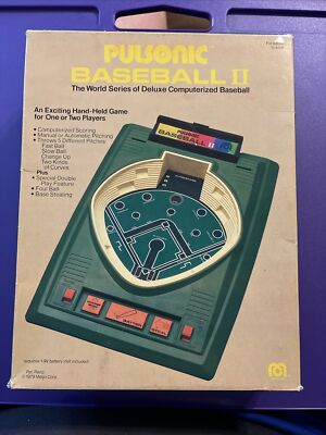 1979 Pulsonic Baseball II 2 Handheld Electronic Tabletop Game Original Box READ