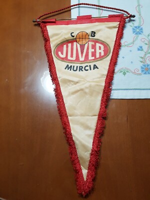 Vintage 1991 Antique Basketball Pennant From Juver Murcia Basketball Club