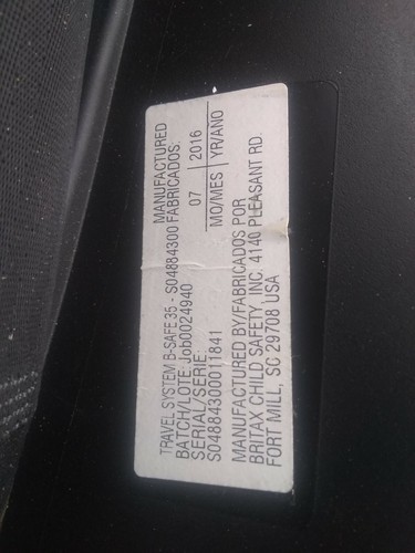 Britax B-Safe 35 Car Seat canopy arch support replacement part