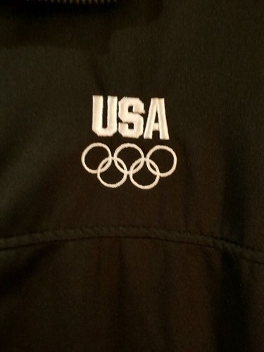 Men’s Olympics Light Jacket Zip Up Team USA Adult XXXL Black White Logo