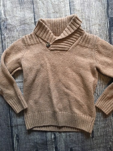 Gymboree Boys Shawl Sweater Size XS 4 Tan Beige Wool Blend