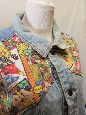 Vintage 90's Get Used By Elie Hip Hop Comic Book Denim Jacket XL RARE FIND!