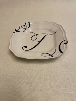 Brother Sister Design Studio Monogram Initial 8-1/2'' x 8-1/2'' Plate Letter F New