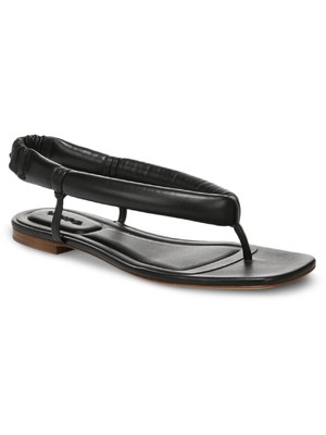 

ВИНС. Женские черные кожаные сандалии с ремешком на пятке Denton Square Toe Slingback 7,5 м, Черный, H6736L1