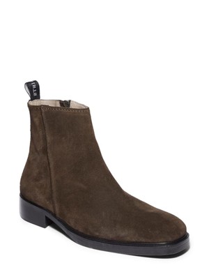 

ALLSAINTS Мужские коричневые кожаные ботинки Seth Square Toe на блочном каблуке с застежкой-молнией, Коричневый, 34ZM0285