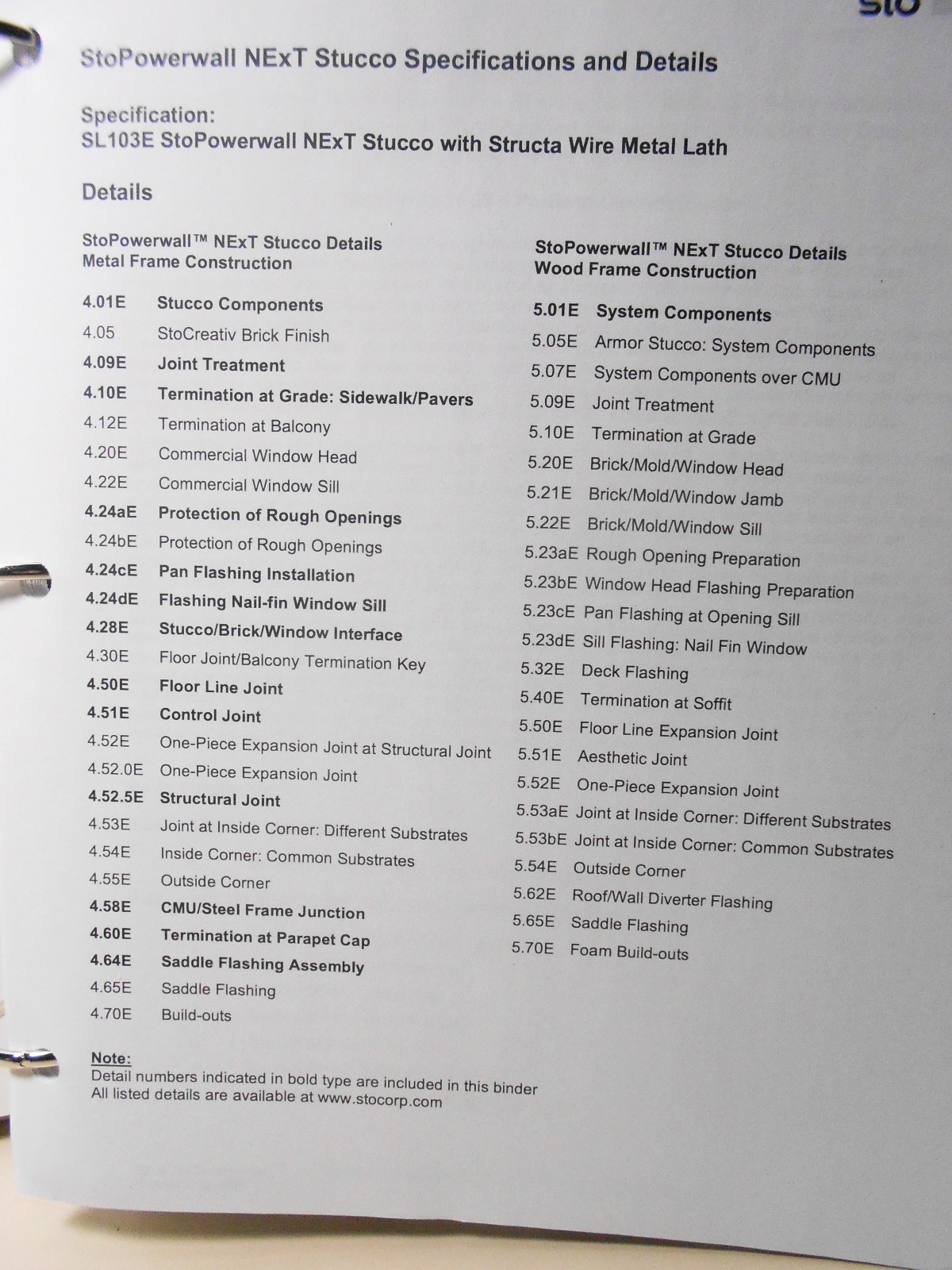 Stucco Sto Corp. Exterior Powerwall Stucco System Spec Manual Catalog Book 2010