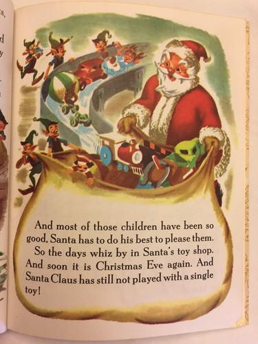 Little Golden Books Disney Childrens Christmas Book Santa's Toy Shop 1950 1st Ed