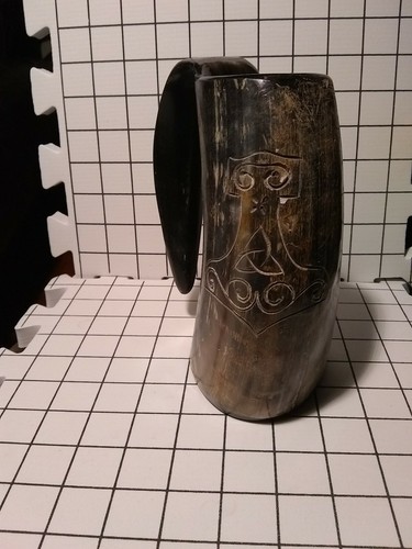 Real Ox Horn Viking Drinking Mug Cups Ale Beer Wine Goblet Tankard Mead Size 6+