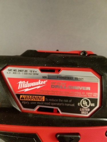 NEW MILWAUKEE 2407-20 M12 12V 12 Volt LED Cordless Lithium-Ion 3/8