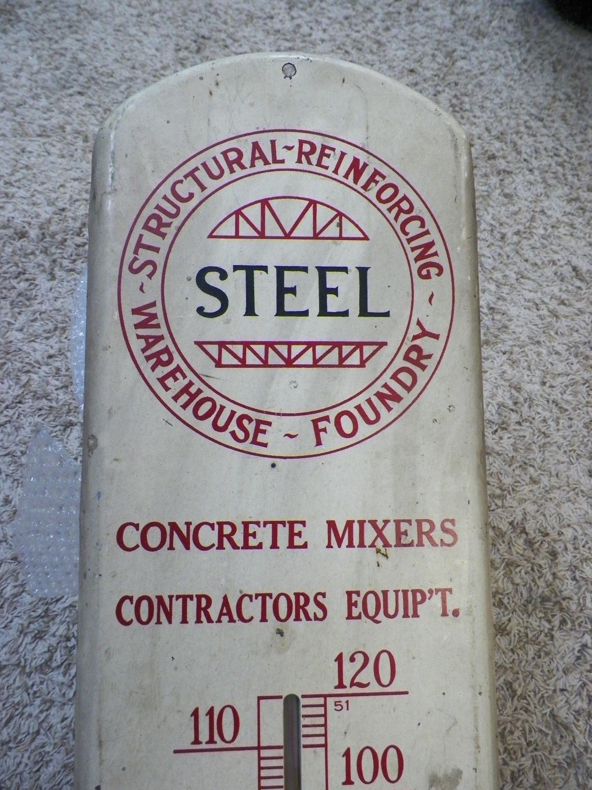 Vtg Geo. C. Christopher & Son Iron Works Thermometer Wichita, Ks. Steel Foundry