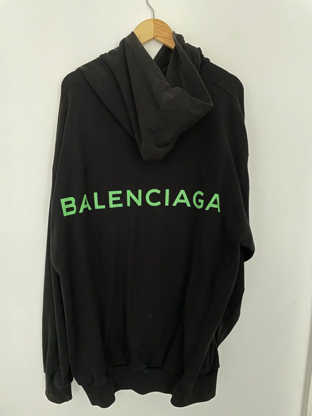 Rare* Balenciaga Oversized Neon Green Logo Hoodie Size XL | eBay