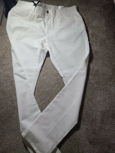 Pre-owned Moncler $399  White Cotton Denim Jeans Slim Mens Eu 56/40r