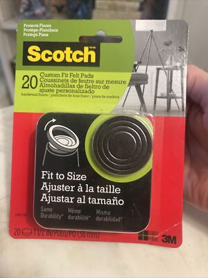 3M - 7100242697 - Scotch Custom Fit Felt Pads SP882-NA Brown 1.5 in 20 ct (1EA)