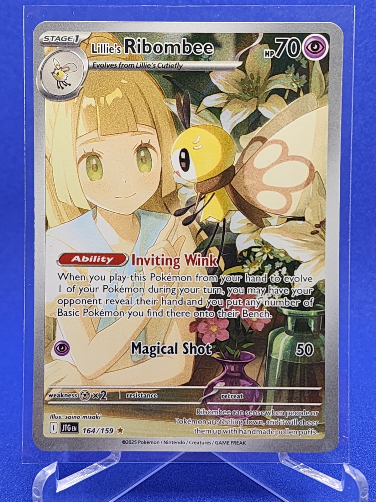 Pokemon TCG Journey Together Lillie's Ribombee Illustration Pokemon TCG Journey Together Lillie's Ribombee Illustration
