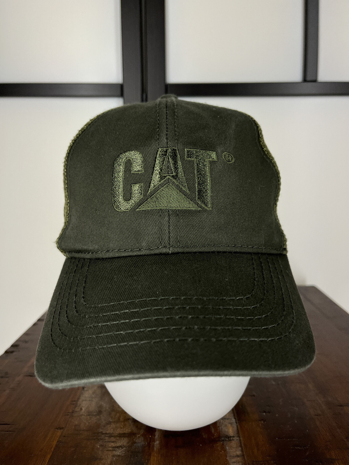 CAT Hat Cap Snap Back Adult Green Caterpillar Machinery