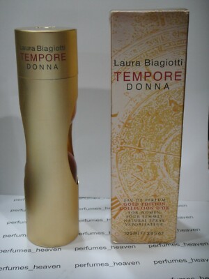 Laura Biagiotti Tempore Donna Eau de Parfum Spray 3.4 oz / 100 ML  GOLD EDITION