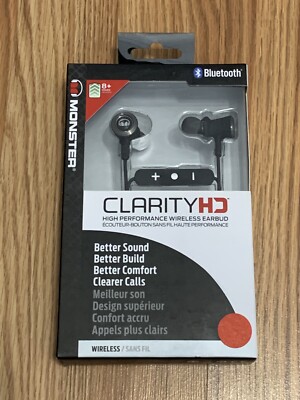 Monster Clarity HD Bluetooth High Performance Wireless Earbuds - Black