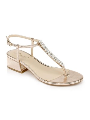 JEWEL BADGLEY MISCHKA Женские босоножки с золотым носком и ремешками на блочном каблуке Dasha, 7 М