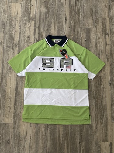 Vintage Y2K SouthPole 3D Holographic Polo Shirt Sz L 2000s