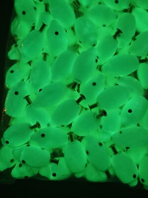 Glow Fishing Teaser Floating Head 3mm Add Silicone Skirt Bucktails Tie diy 10pcs