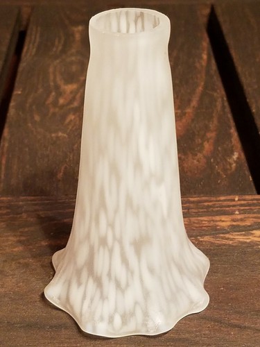 Vtg Mini White Tulip Lily Glass Lamp Light Shade Replacement 1 1/8