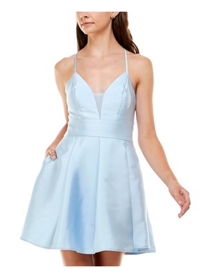 

SPECHLESS Женское светло-голубое короткое платье на бретелях сзади, юниоры, Light blue