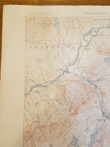 1909 topography map state of New Hampshire-vermont Whitefield quadrangle