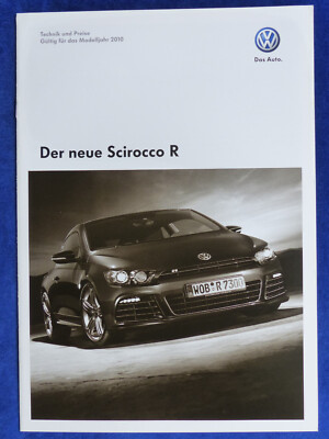 VW Scirocco R 265 PS - Preisliste MJ 2010 - Prospekt Brochure 11.2009