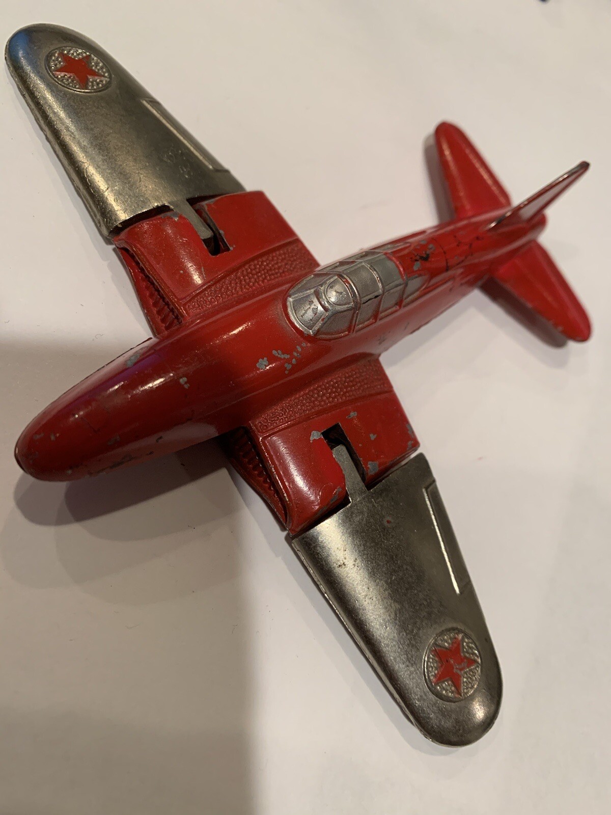Vintage Hubley Kiddie Toy Red Military Airplane Model 430
