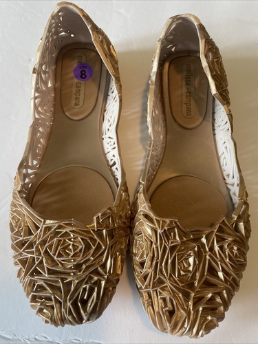melissa campana フラットシューズ US6 Campana Flat in Metallic Gold – Melissa Shoes