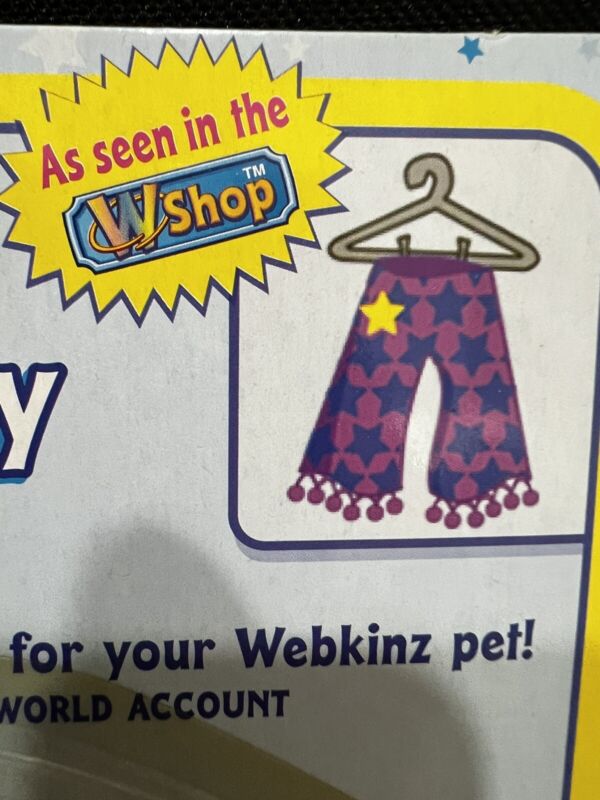 Webkinz Clothing Star Fly Pants NEW Hippie Sealed w/ Feature Code Clothes NWT