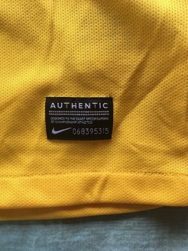 New Nike Large Dri Fit Mens Brasil Brazil FIFA CBF Soccer Jersey Shirt Yellow