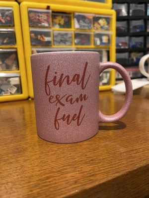 Mug Pink Glitter Sparkling  Final Exam Fuel  Standard Size Brand New