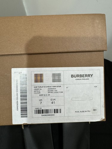 Pre-owned Burberry Men Slides Various Sizes In Beige