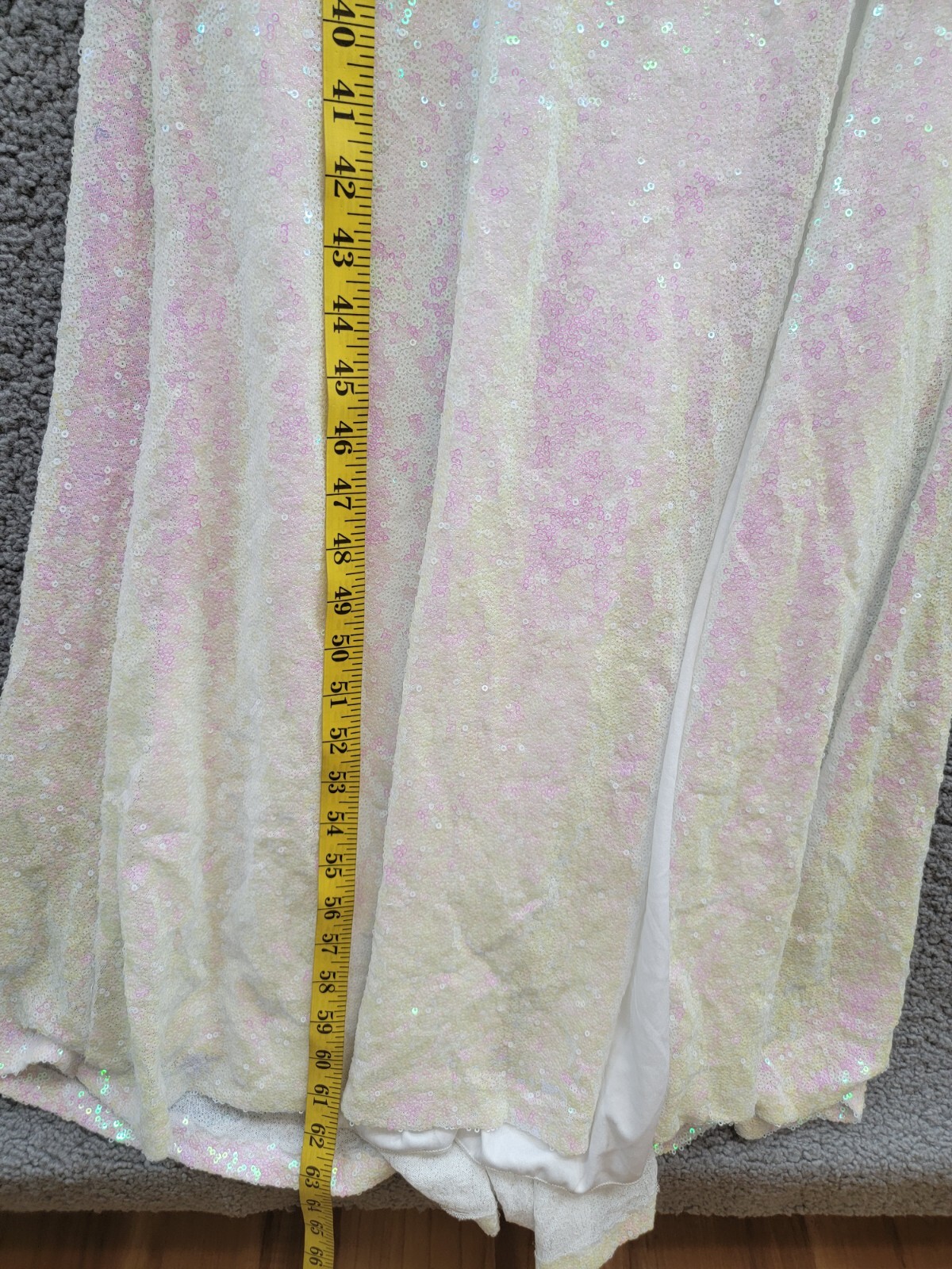 B Darlin Sequined Cowlneck Lace-Up-Back Gown Juniors' 9/10 Iridescent Zip Back - Picture 7 of 15