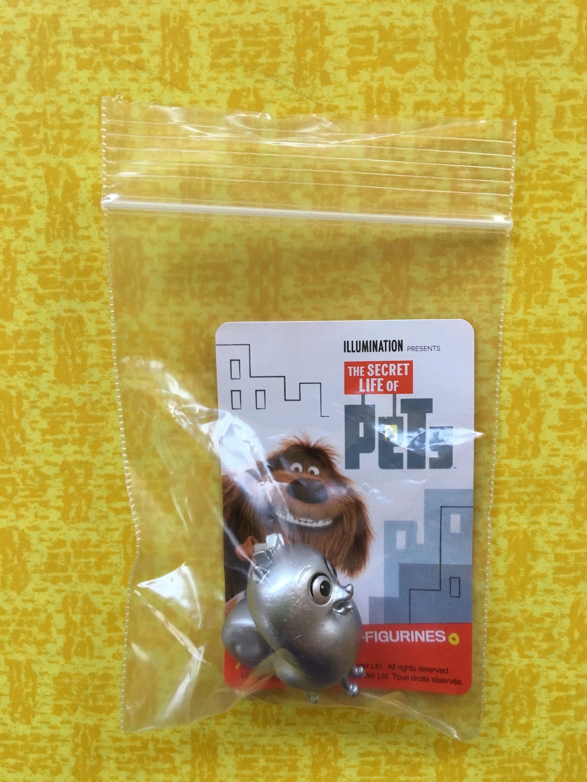 THE SECRET LIFE OF PETS RARE SILVER CHEERFUL GIDGET DOG SERIES 1 MINI PET FIGURE