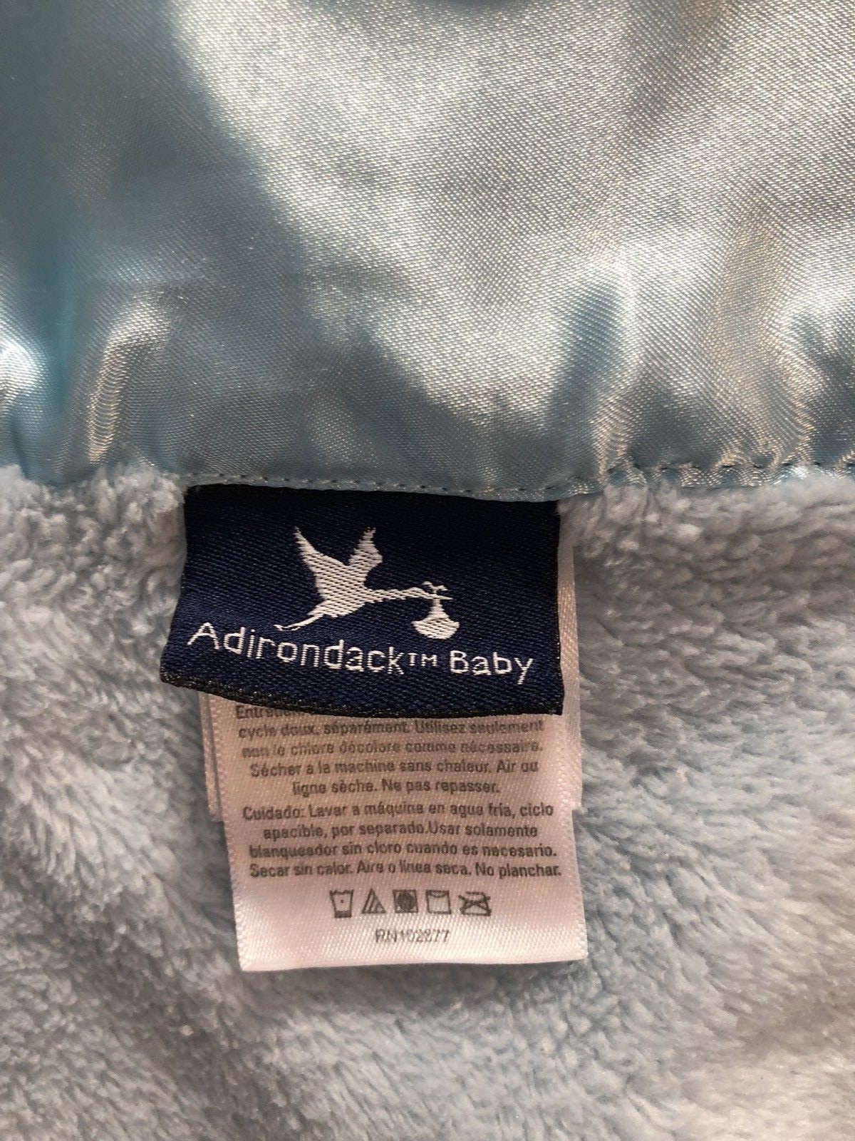 Adirondack Baby Plush Blue Luxe Velour Satin Trim Security Blanket Lovey