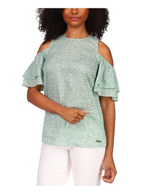 

MICHAEL MICHAEL KORS Женский деловой топ с белой спиной и короткими рукавами, Белый