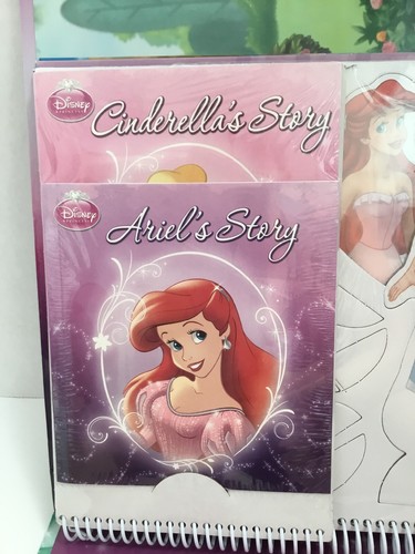 Disney Cinderella & Ariel  Storybooks & Paper Dolls - Dress W/ Clings Book NEW