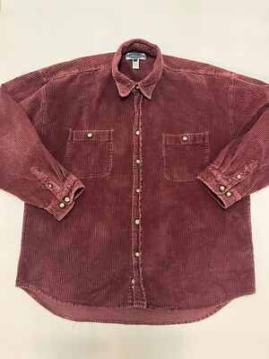 Vintage Supplies Menswear 100% Cotton Chunky Corduroy Button Down Sz LRG EUC!