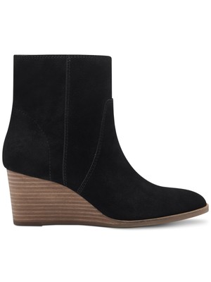 

LUCKY BRAND Женские черные кожаные ботильоны на танкетке Wafael с миндалевидным носком, Черный, LK-WAFAEL