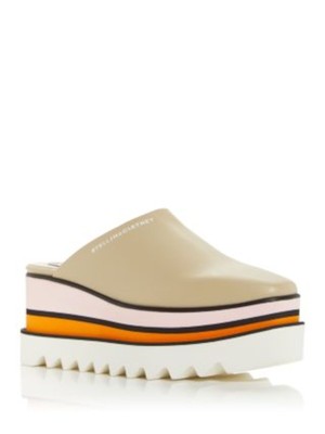 STELLAMCCARTNEY / женские бежевые шлепанцы на платформе и танкетке с открытым носком, без застежки, 37