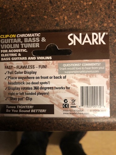 BLACK SNARK SN-5X CHROMATIC HEADSTOCK TUNER FOR GUITAR, BASS, UKE, BANJO & MORE!