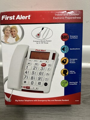 First Alert Big Button Corded Telephone with Emergency Key SFA3800 Speakerphone