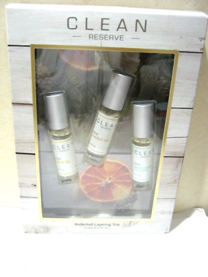 CLEAN Reserve ~ Rollerball Layering Trio - 3 x 0.17 oz/ 5 mL -  New in Box