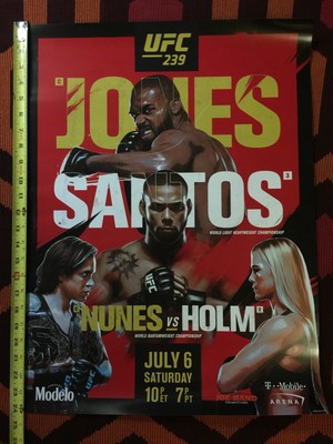 UFC 239 Jones vs Santos Nunes vs Holm Official Fight Promotional Poster 18x24
